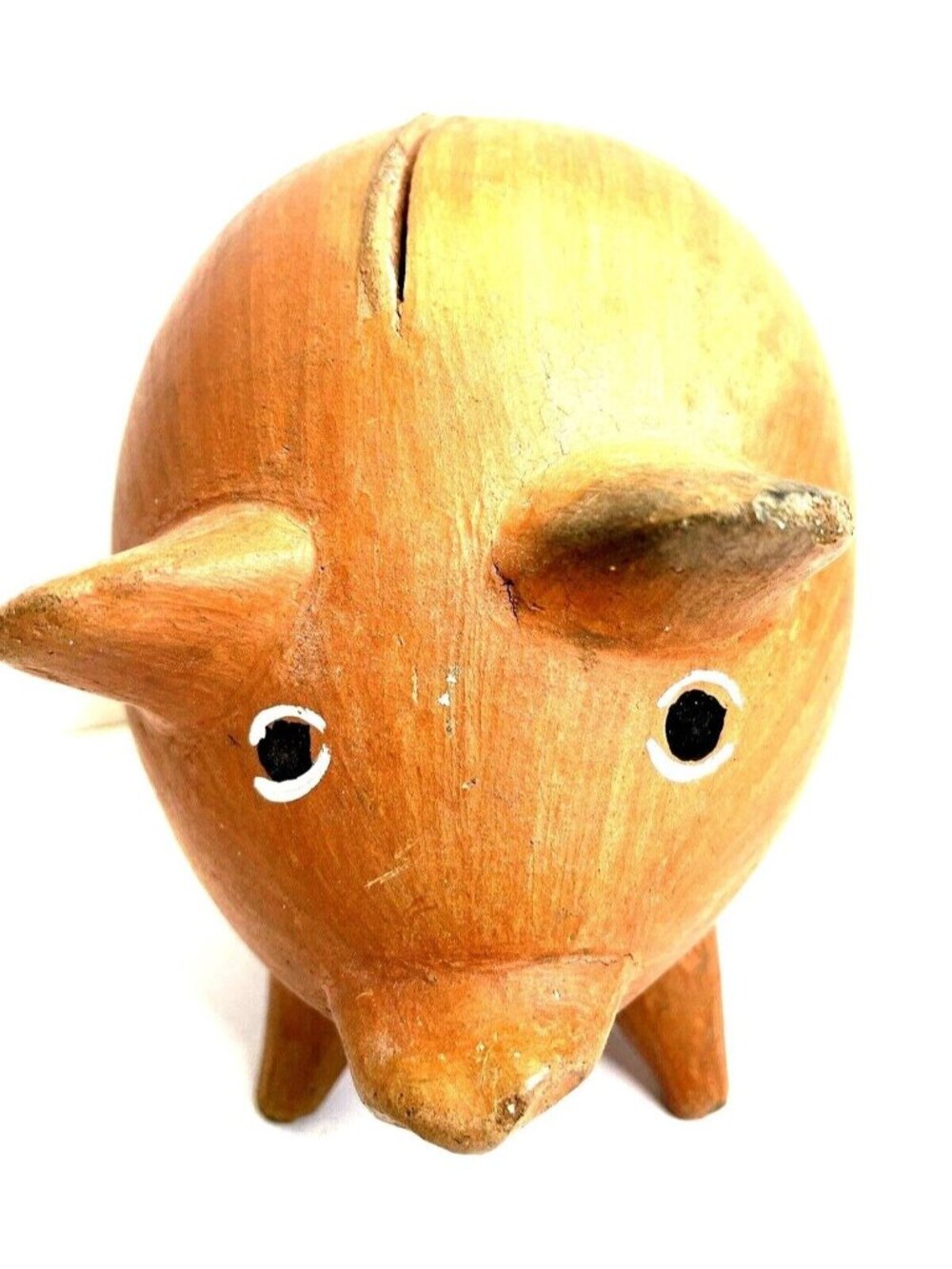 Pottery Pig Bank Redware Terra Cotta Earthenware Artisan Mexico Rustic Vintage